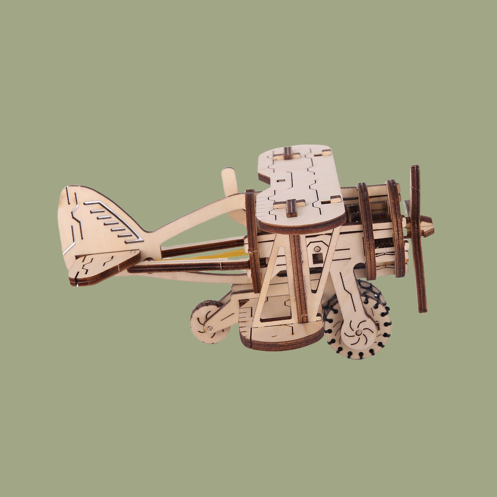 DIY Wooden Aircraft Puzzle Model Kit – Small 3D Plane Assembly Toy for Adults, Birthday, Halloween and Christmas Gift Ideas