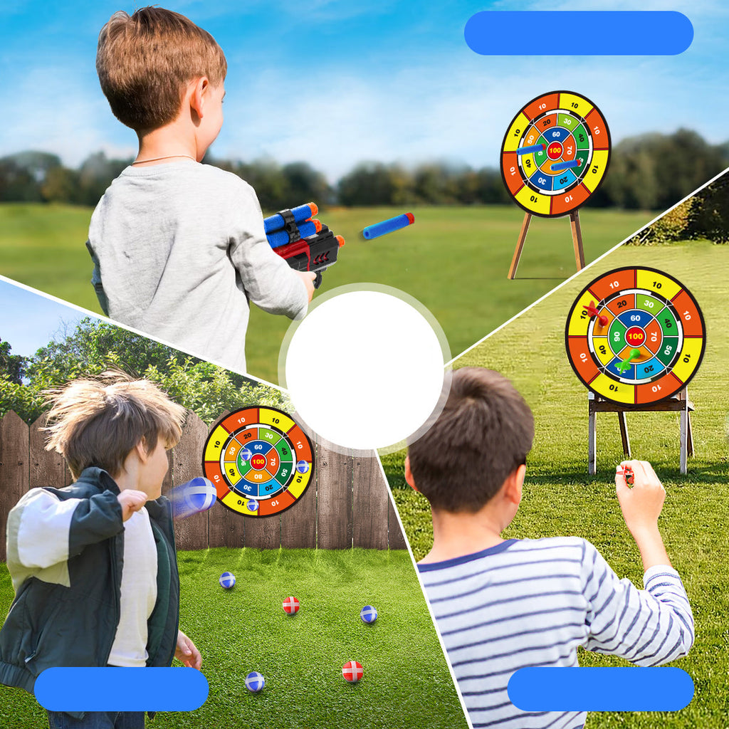 Archery Toy Set - Kids Bow and Arrow Game with Target Board, Night Lights and Indoor Outdoor Family Fun