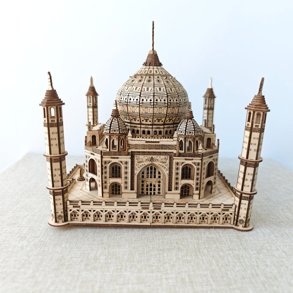 Wooden Taj Mahal Puzzle - 3D Detailed Architectural Model Kit for Adults, Stress Relief DIY Assembly Craft Gift and Decorative Display Piece