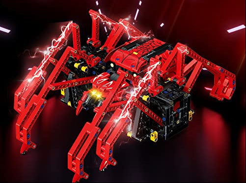 RC Red Spider Robot – 818-Piece STEM Building Blocks Construction Kit with Remote Control Features for Kids, Creative Learning and Gifts