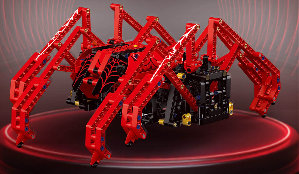 RC Red Spider Robot – 818-Piece STEM Building Blocks Construction Kit with Remote Control Features for Kids, Creative Learning and Gifts