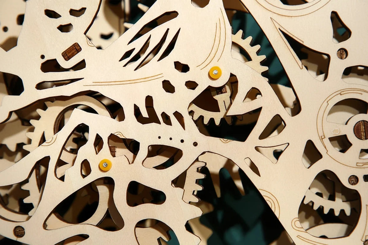 DIY Wooden Owl Clock Puzzle - 3D Mechanical Model Building Kit with Pendulum, Educational Toy and Home Decoration Gift