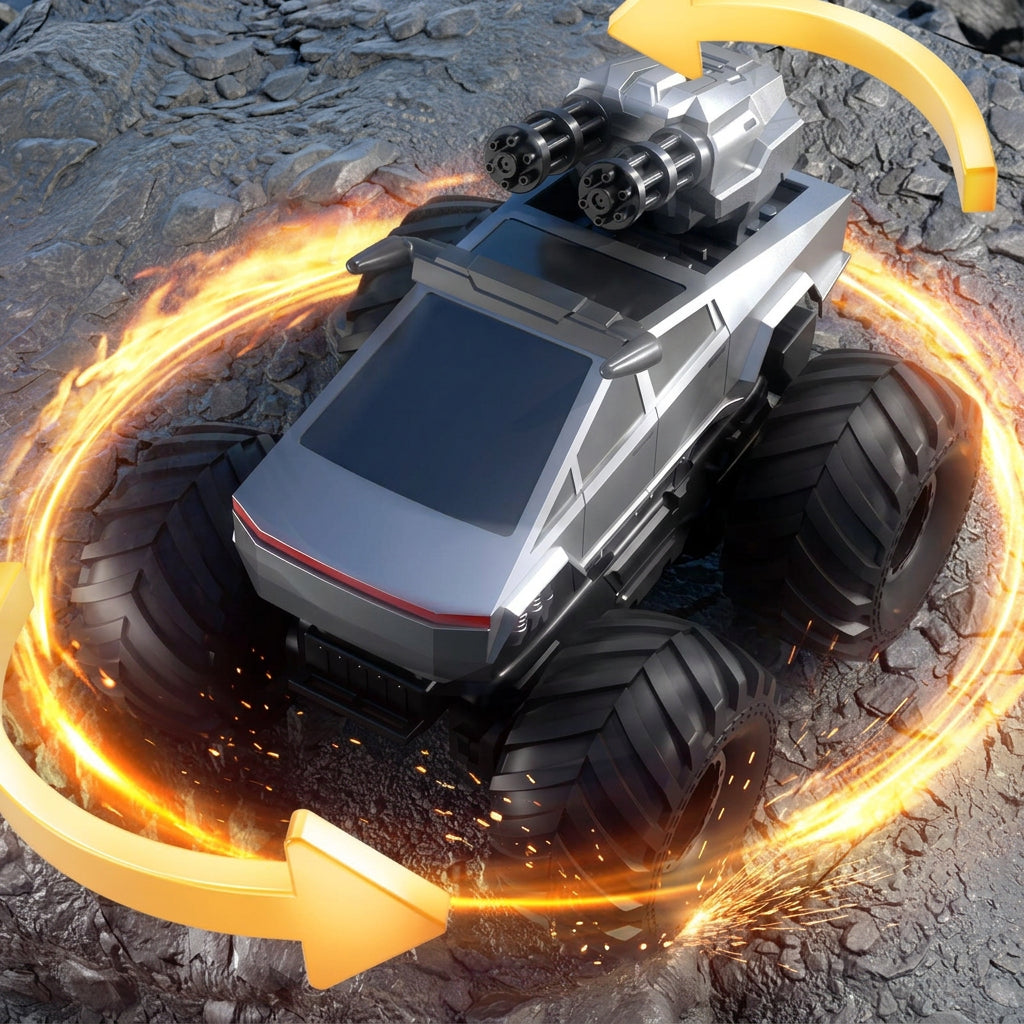 JJRC Amphibious RC Stunt Truck – 2.4G Waterproof Remote Control Vehicle with Rotating, Climbing and Off-Road Driving for Kids