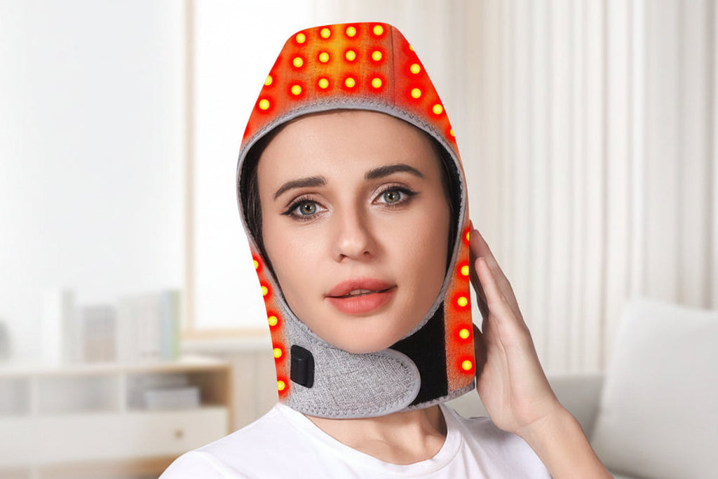 Red Light Heating Hat – Warm Head and Neck Relaxation Cap for Soothing Comfort, Stress Relief and Calming At-Home Rest Sessions
