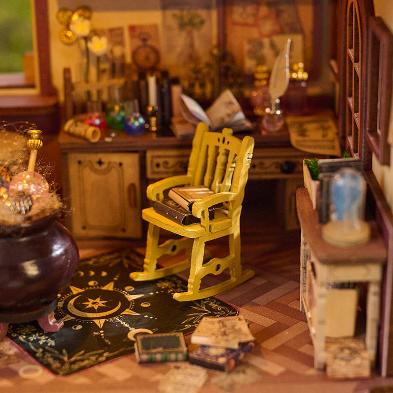 DIY Wooden Miniature Dollhouse Kit - 3D Puzzle Magic Cabin with Furniture, Creative Handmade Craft Model Gift for Friends and Home Decoration