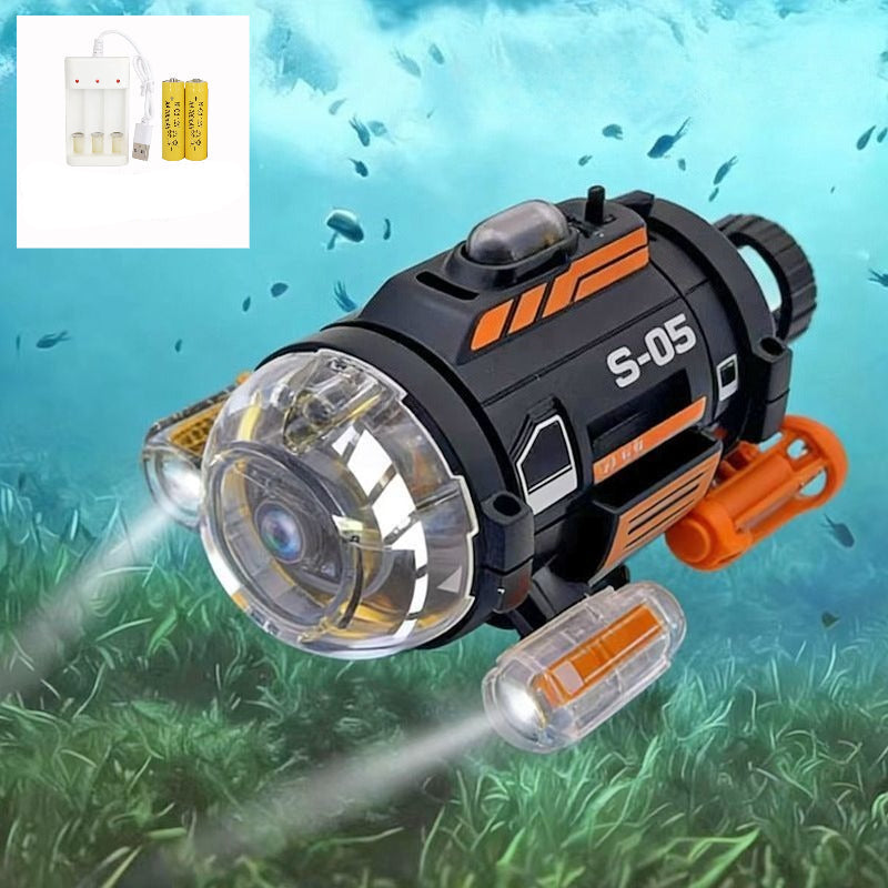 RC Submarine with Camera – USB Rechargeable Remote Control Boat with Photo, Video and LED Light Features for Kids’ Water Play