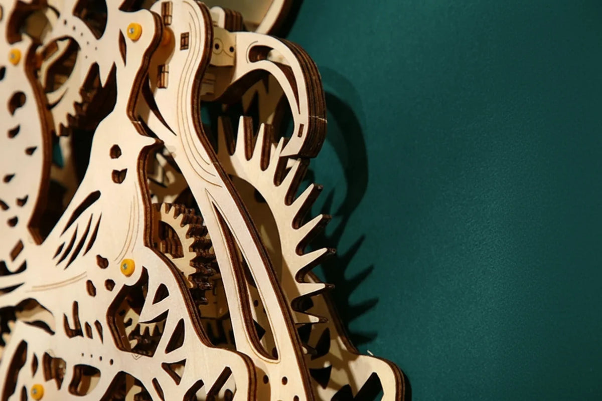 DIY Wooden Owl Clock Puzzle - 3D Mechanical Model Building Kit with Pendulum, Educational Toy and Home Decoration Gift