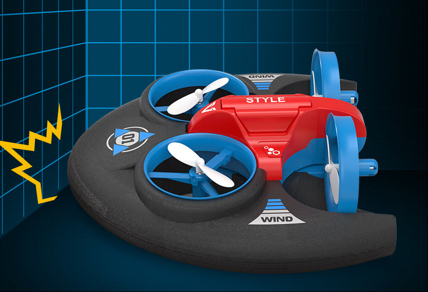 Multifunction RC Hovercraft – 2.4G Water, Land and Air Mini Drone Vehicle for Kids, Outdoor Play and Gifts