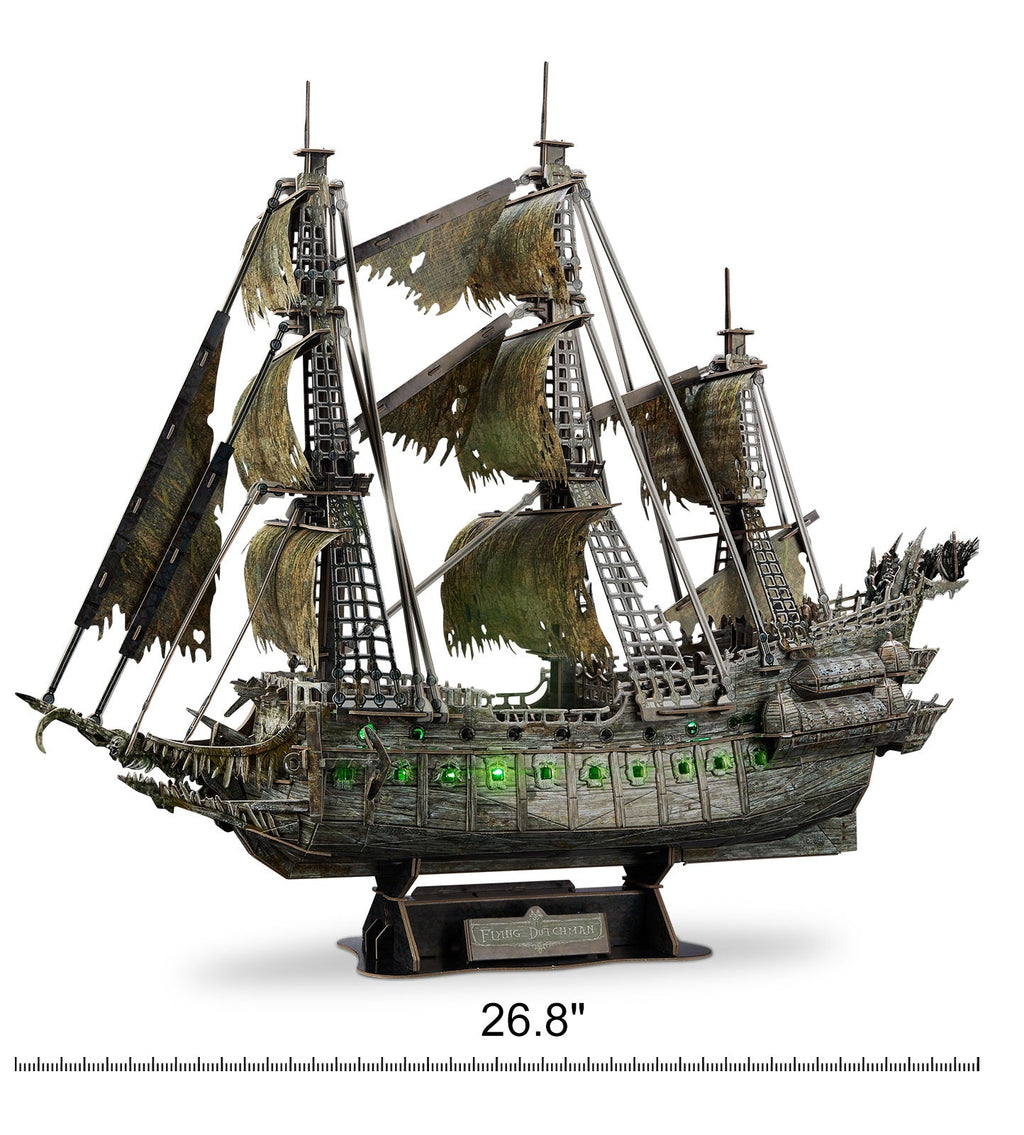 Flying Dutchman 3D Puzzle – LED Pirate Ship Model Kit with 360 Pieces for Adult Collectors