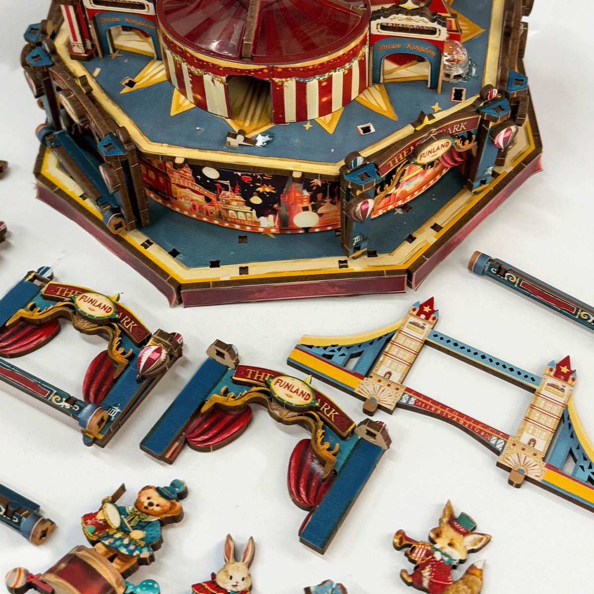 DIY Wooden Ferris Wheel Music Box - 3D Miniature Assembly Kit with Moving Parts, Creative Home Decoration Gift for Friends Birthday and Craft Lovers