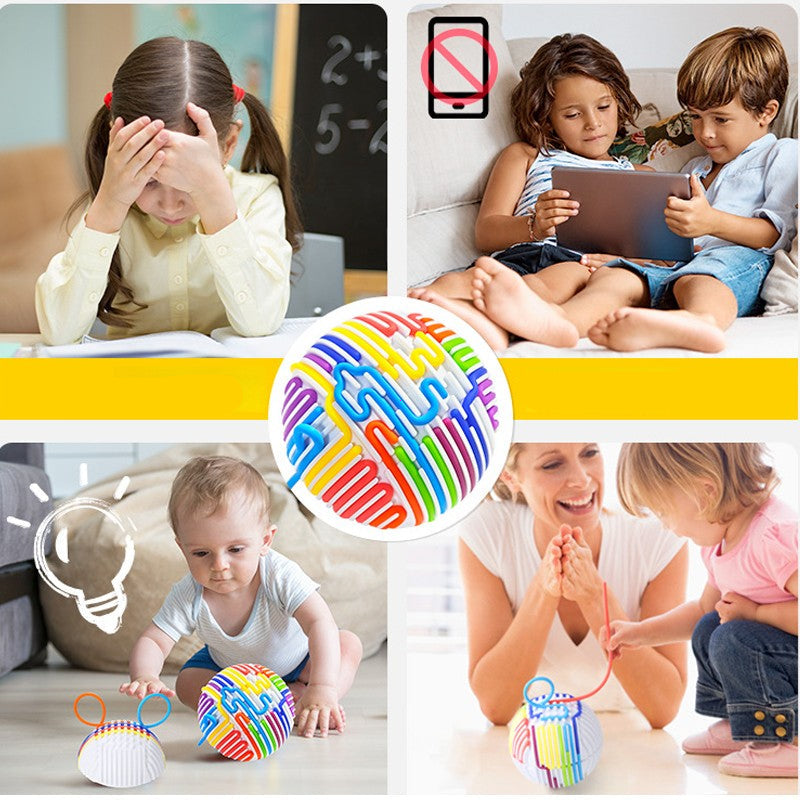 Sensory Educational Stress Relief Ball – 3D Activity Toy with Textured Maze Design for Kids Cognitive Development