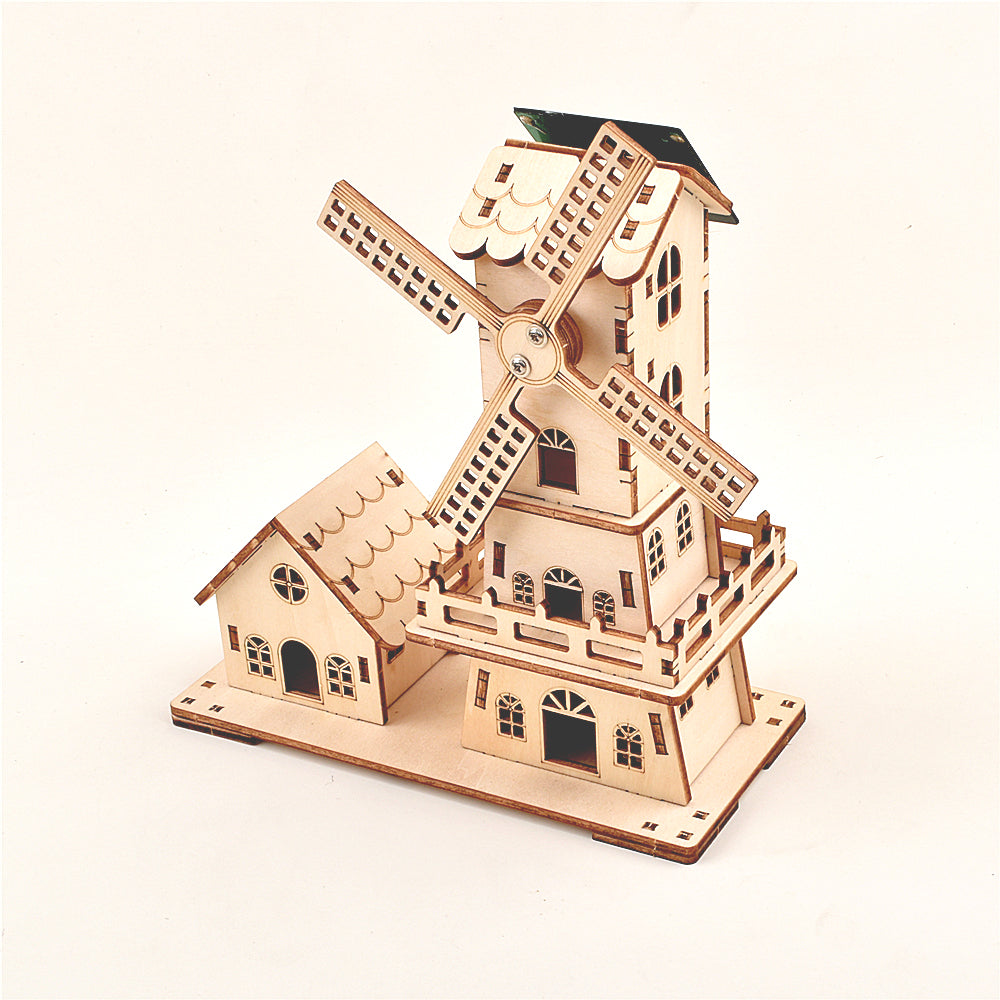 Solar Windmill Puzzle STEM Kit – 3D DIY Physics Educational Toy with Solar Power Technology Experiment for Kids Learning