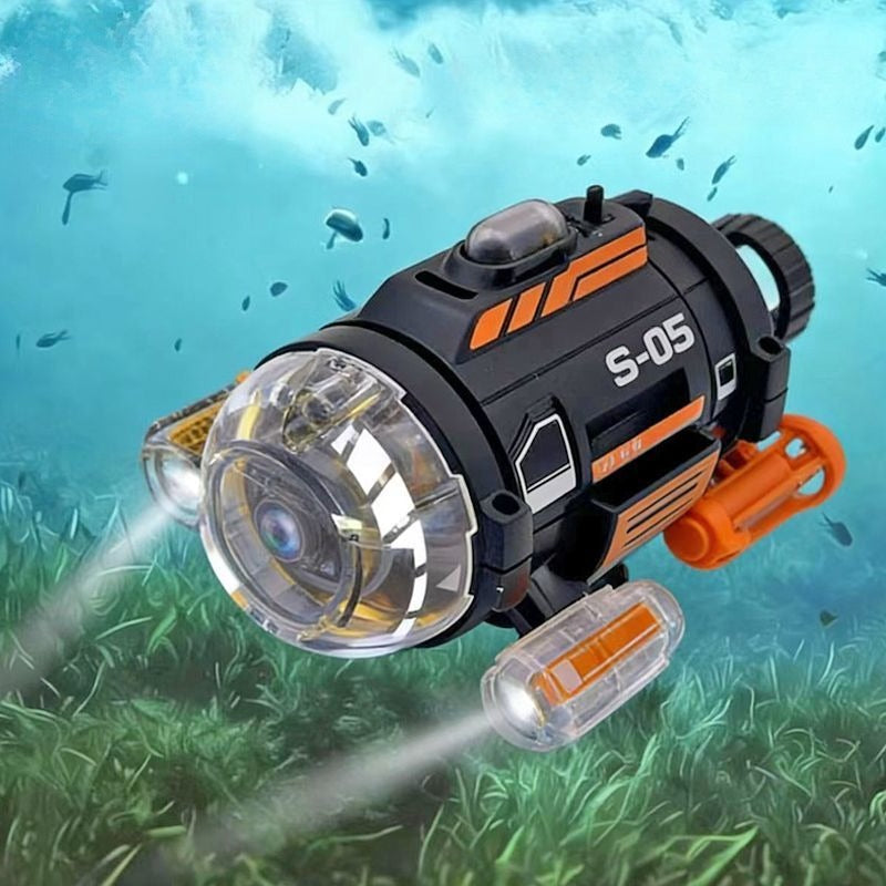 RC Submarine with Camera – USB Rechargeable Remote Control Boat with Photo, Video and LED Light Features for Kids’ Water Play