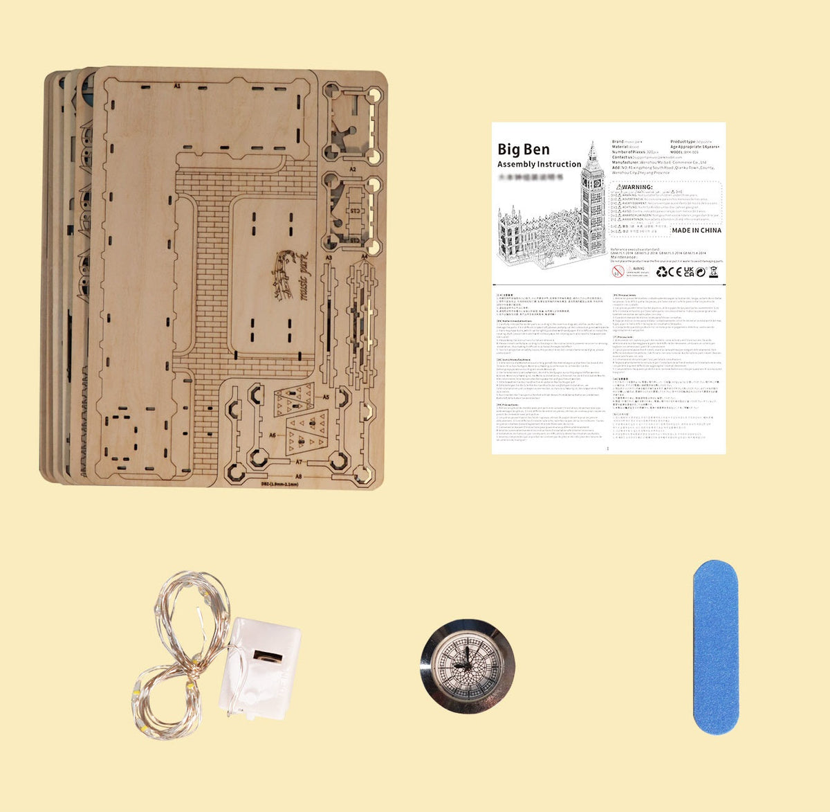 Wooden Big Ben Clock Puzzle –3D DIY Desktop Model Building Kit for Home Decor and Unique Gifts