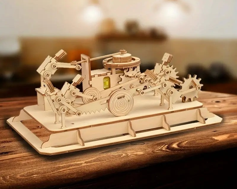 Mechanical 3D Wooden Model Puzzle – DIY Handcrafted Building Kit for Home Decoration and Creative Play