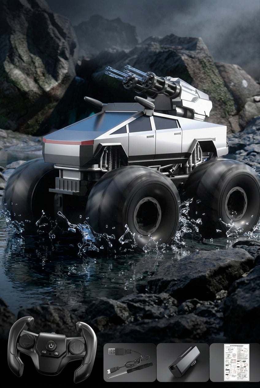 JJRC Amphibious RC Stunt Truck – 2.4G Waterproof Remote Control Vehicle with Rotating, Climbing and Off-Road Driving for Kids