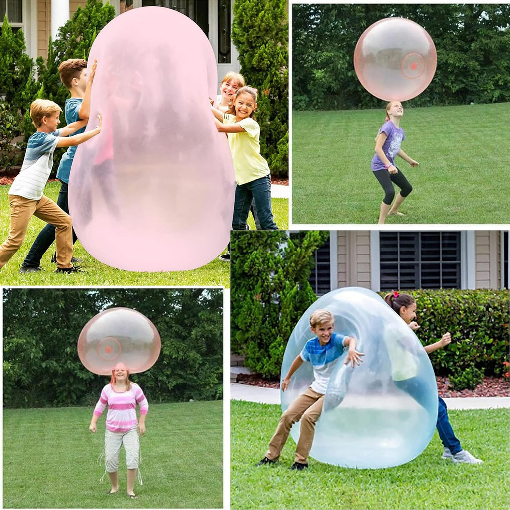 Large Water-Filled Bouncy Ball - Transparent 130x40cm Outdoor Toy for Kids - Birthday Fun, Splash Play & Non-Leak Design