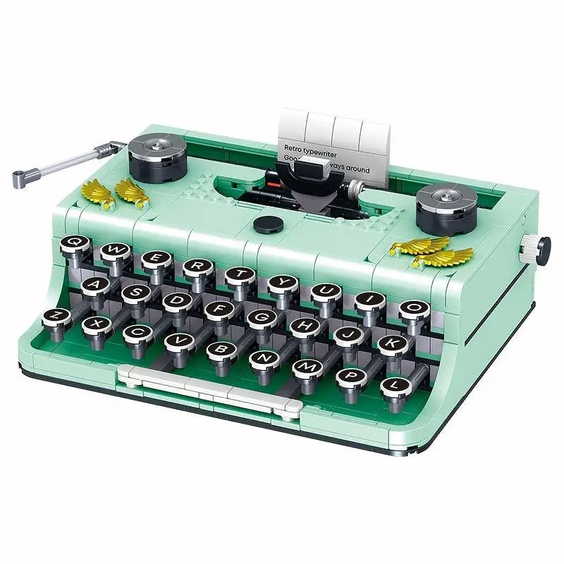 Retro Typewriter Building Blocks Set – 820pcs Micro Creative Construction Toy for Adults & Kids