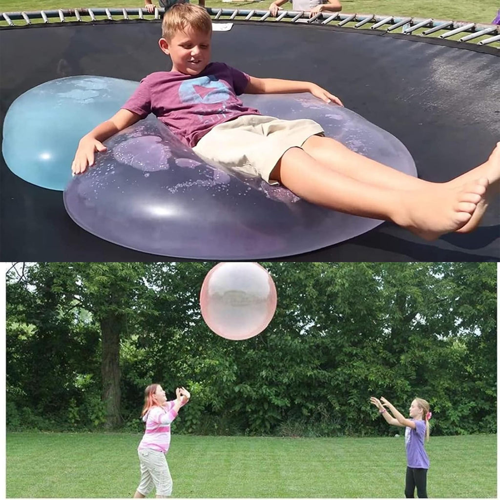Large Water-Filled Bouncy Ball - Transparent 130x40cm Outdoor Toy for Kids - Birthday Fun, Splash Play & Non-Leak Design