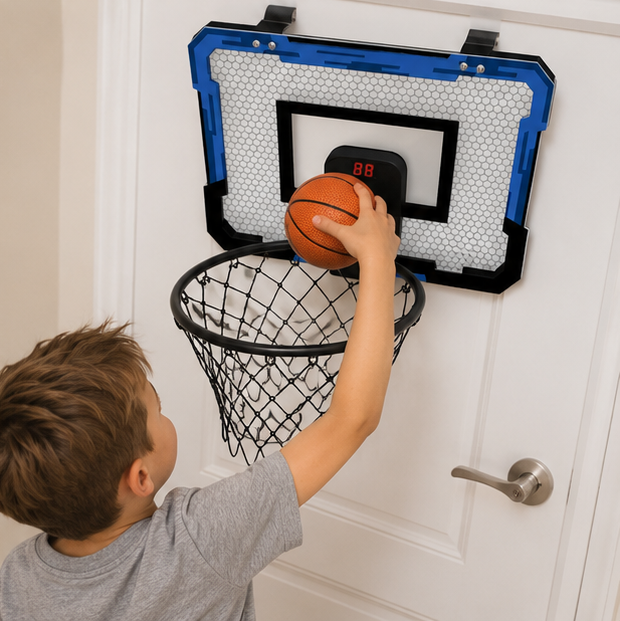 Mini Basketball Hoop Set - Wall Mounted Indoor Basketball Game for Kids, Fun Training Sports Toy for Home and Outdoor Play