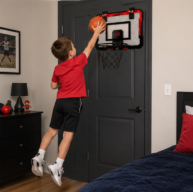 Mini Basketball Hoop Set - Wall Mounted Indoor Basketball Game for Kids, Fun Training Sports Toy for Home and Outdoor Play