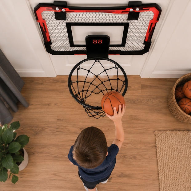 Mini Basketball Hoop Set - Wall Mounted Indoor Basketball Game for Kids, Fun Training Sports Toy for Home and Outdoor Play