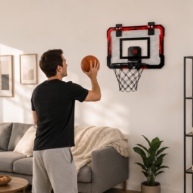 Mini Basketball Hoop Set - Wall Mounted Indoor Basketball Game for Kids, Fun Training Sports Toy for Home and Outdoor Play