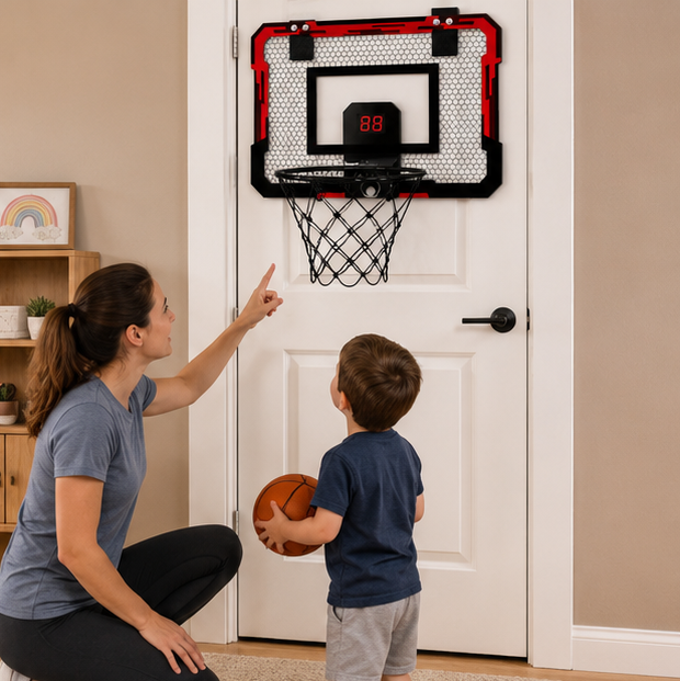 Mini Basketball Hoop Set - Wall Mounted Indoor Basketball Game for Kids, Fun Training Sports Toy for Home and Outdoor Play