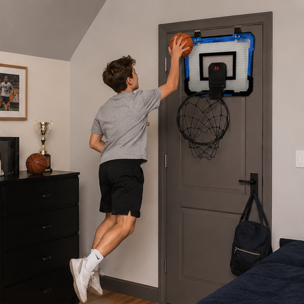 Mini Basketball Hoop Set - Wall Mounted Indoor Basketball Game for Kids, Fun Training Sports Toy for Home and Outdoor Play