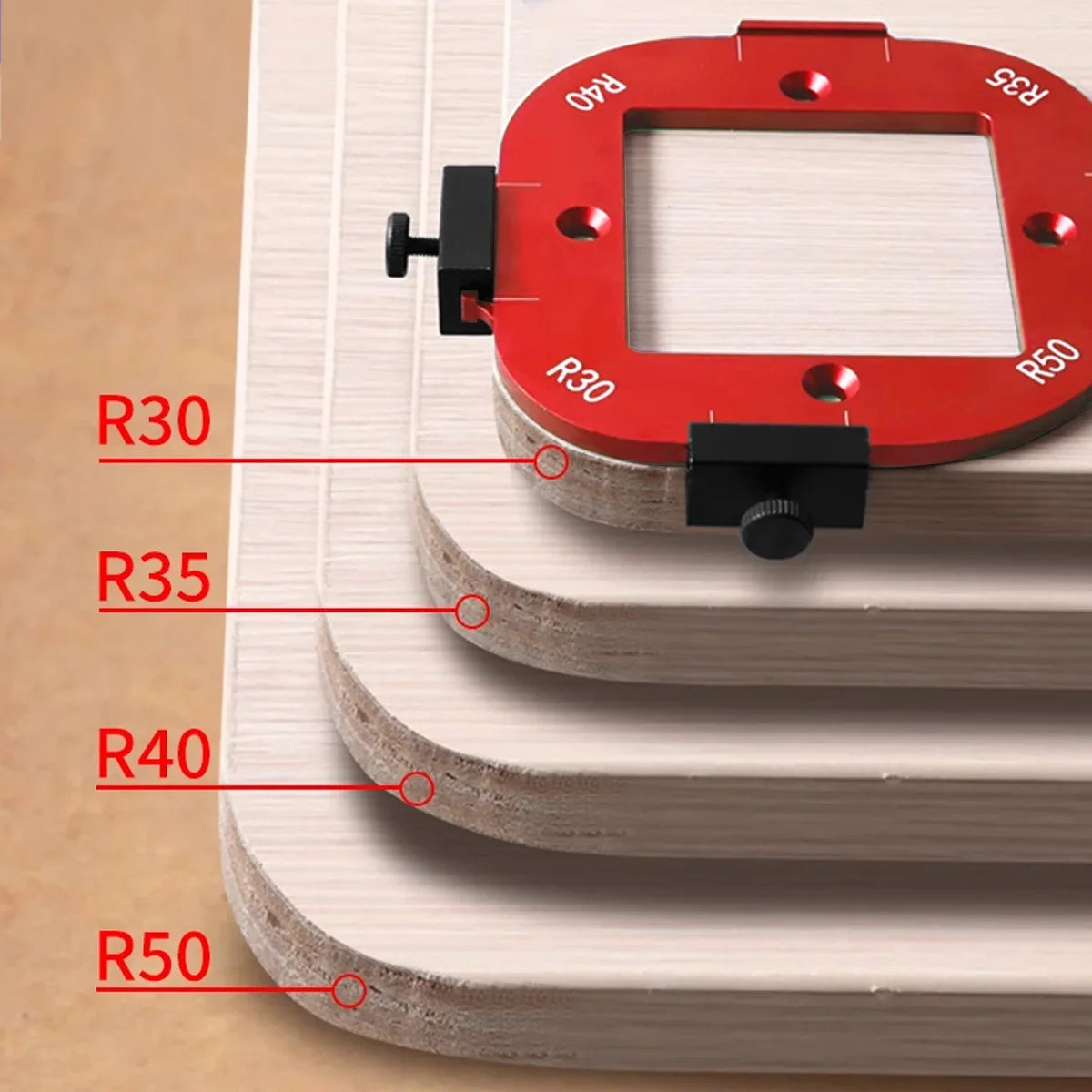 Aluminum Corner Radius Template Set (R10–R50)