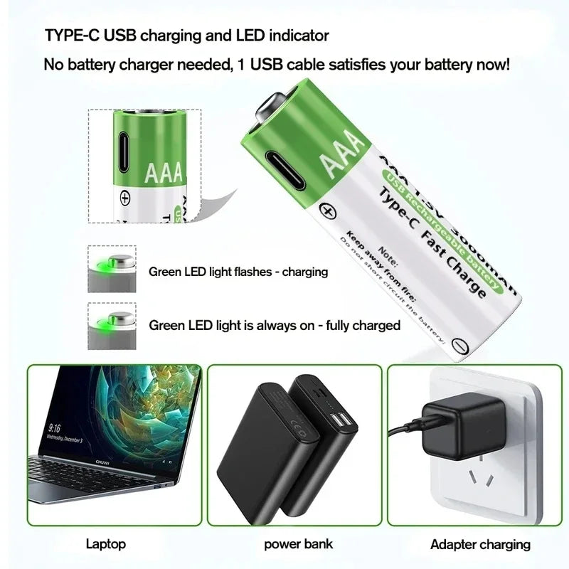 Rechargeable Lithium-Ion Battery AA&AAA