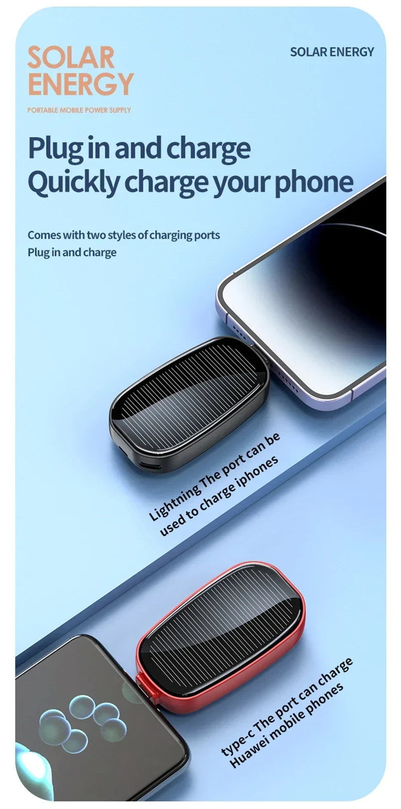 SolarKey Mini Power Bank 1200mAh