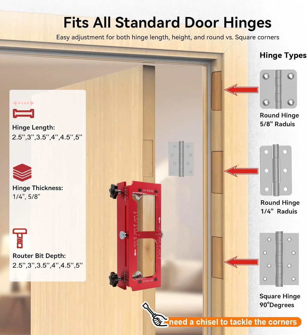 Adjustable Door Hinge Installation Jig Kit