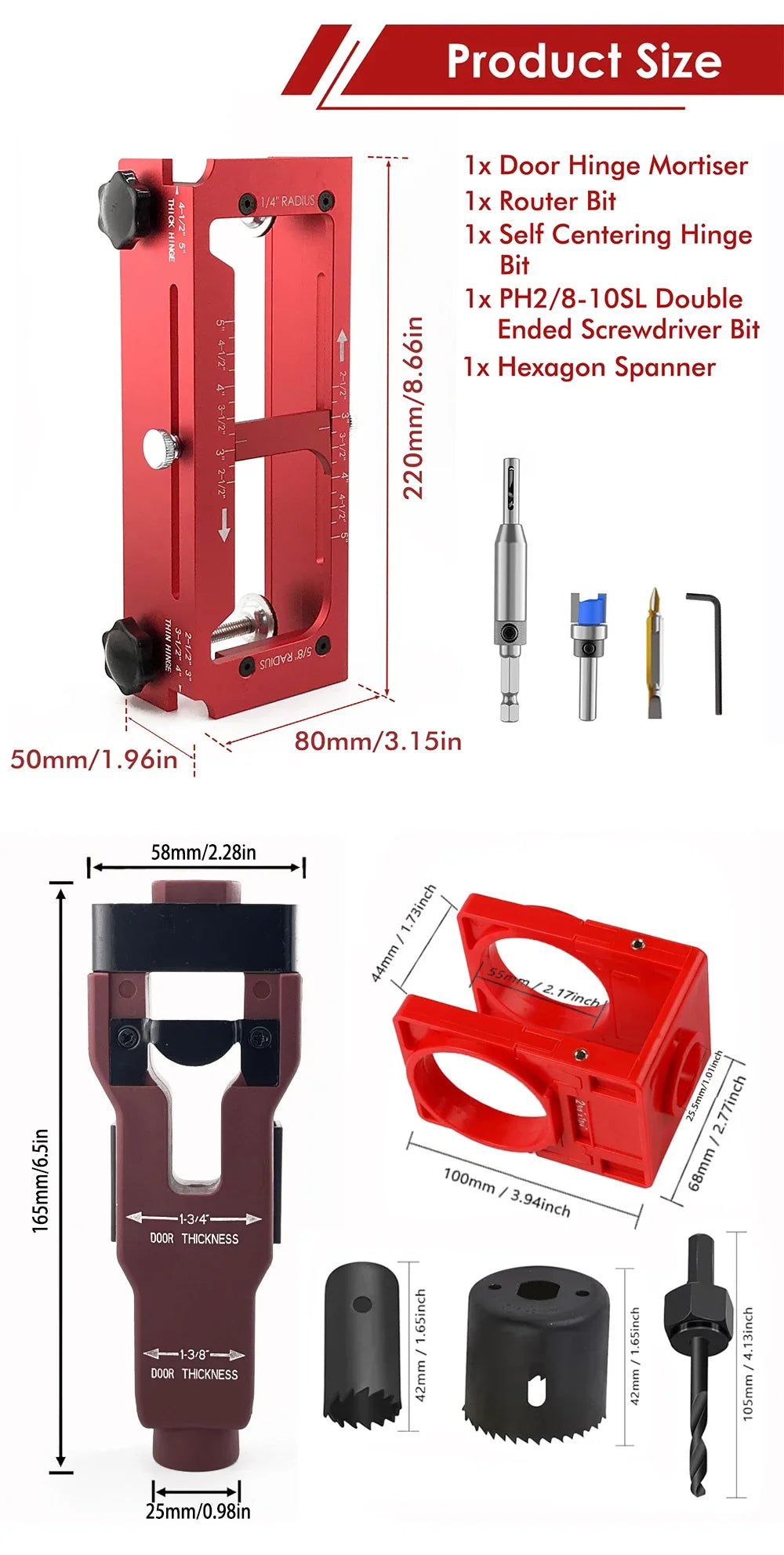 Adjustable Door Hinge Installation Jig Kit