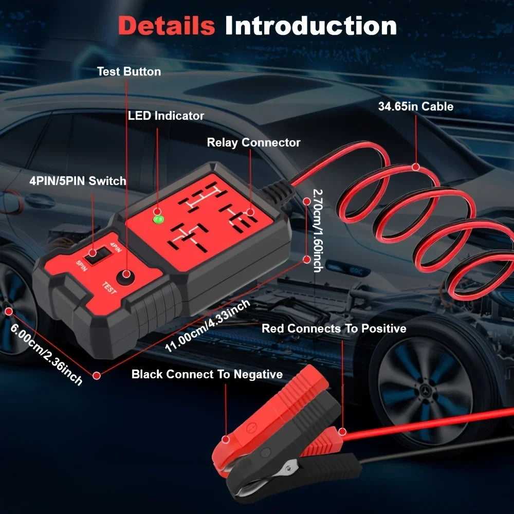12V Car Relay & Battery Tester