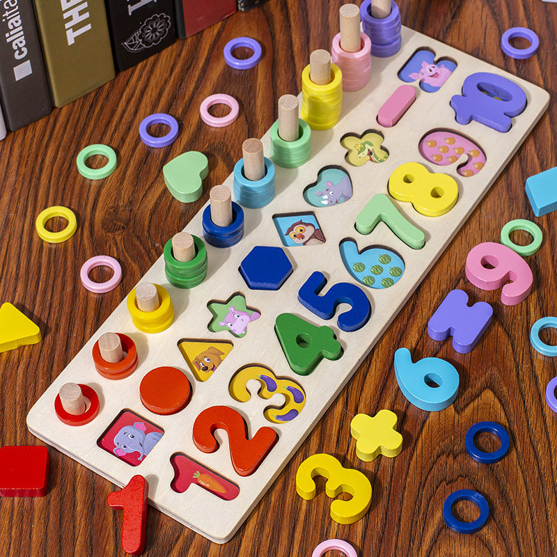 Montessori Magnetic Fishing Puzzle – Wooden Preschool Learning Toy for Number, Shape and Arithmetic Matching, Fine Motor Skills Educational Game