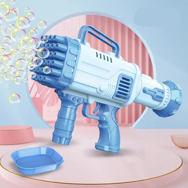 Electric Bubble Gun Toy - 32 Holes Gatling Bubble Machine for Kids Outdoor Play, Fun Party Toy Gift