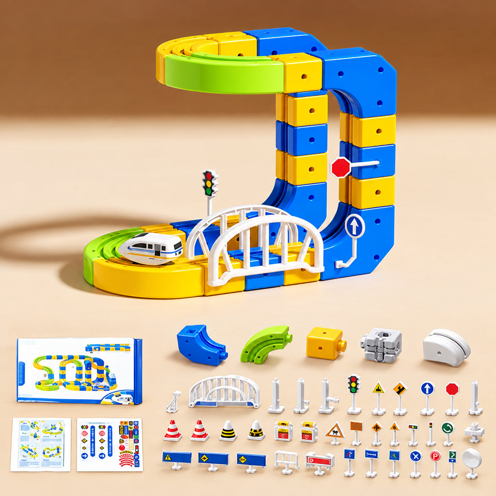 Magnetic Track Building Blocks – Interactive STEM Construction Set for Kids with DIY Assembly, Creative Learning and Educational Gift Appeal
