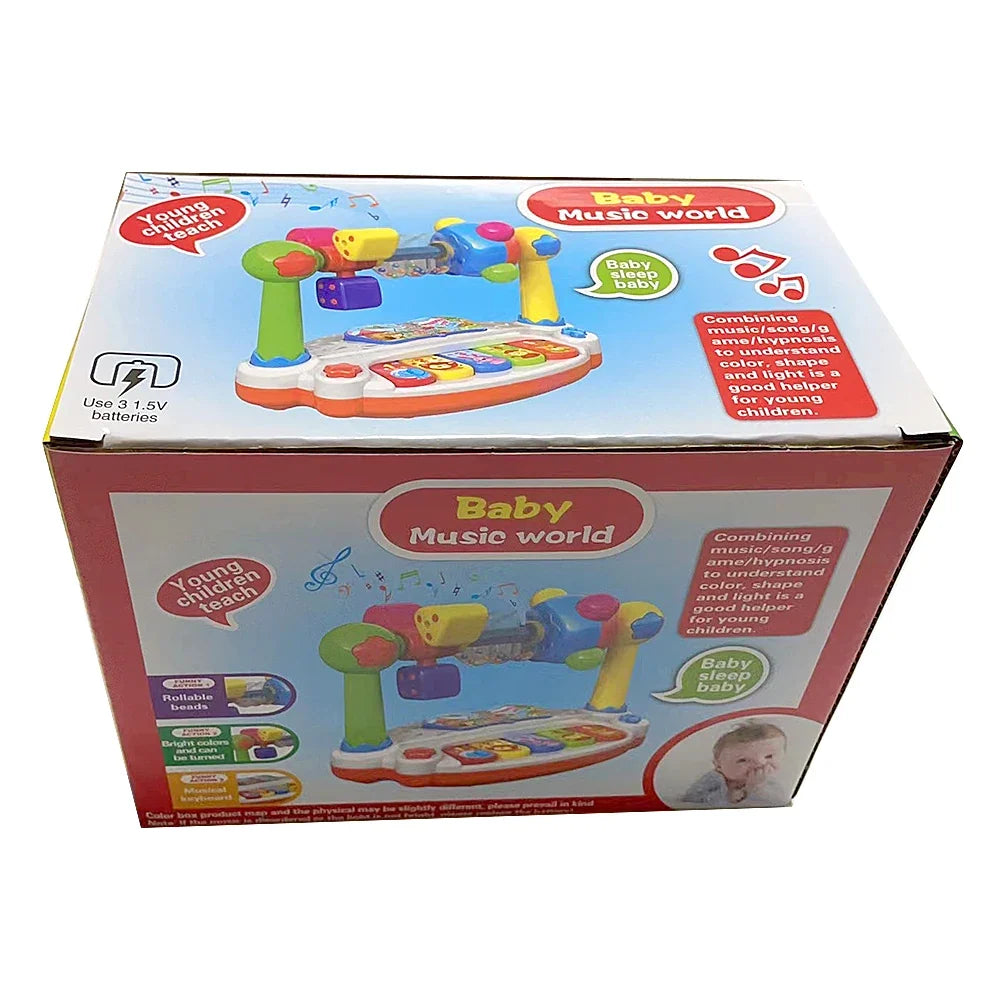 Kids Musical Piano Keyboard - Light and Sound Educational Toy for Toddlers Learning Rhythm, Music and Coordination