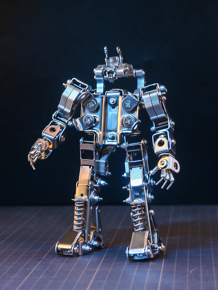Mechanical Metal Watch Stand Model - 3D DIY Robot Building Kit for Creative Desktop Decoration and Unique Birthday Gift Display