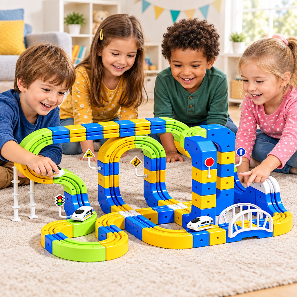 Magnetic Track Building Blocks – Interactive STEM Construction Set for Kids with DIY Assembly, Creative Learning and Educational Gift Appeal