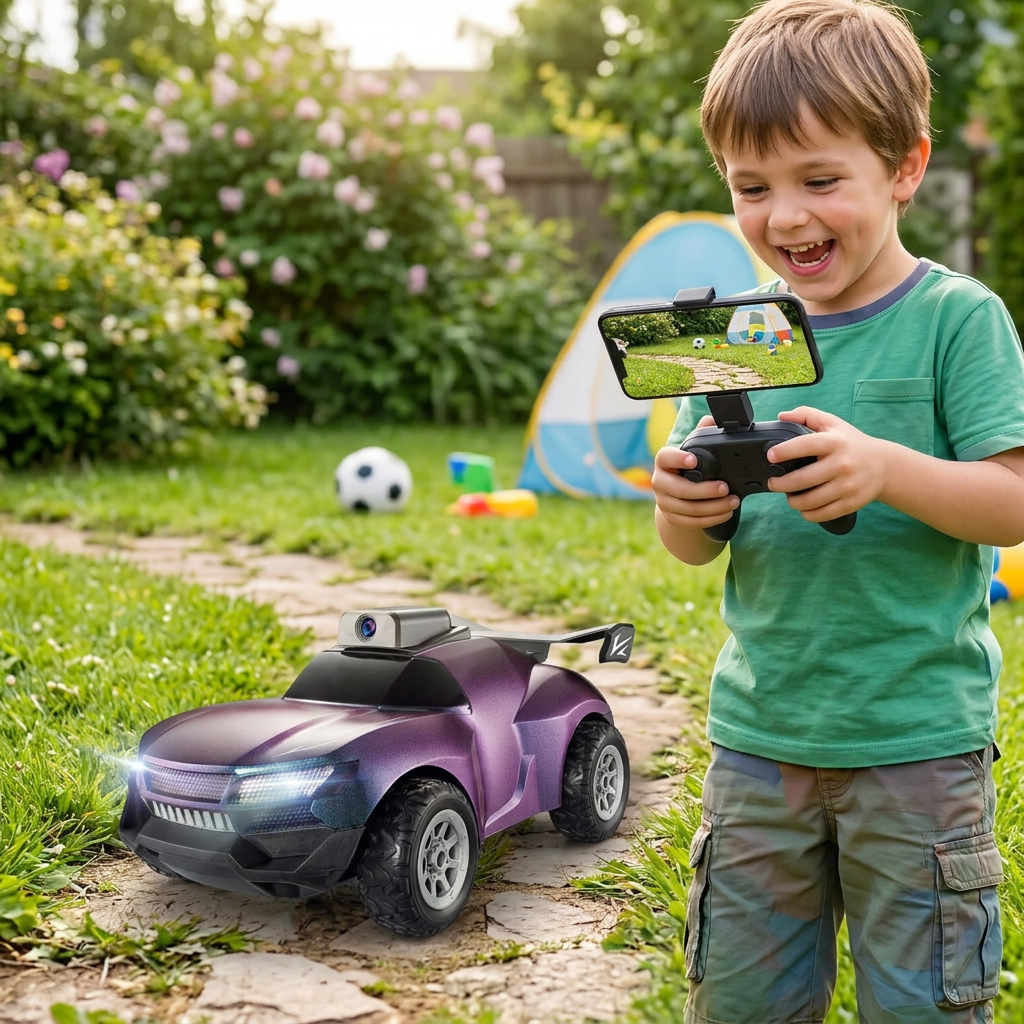 RC Racing Car with Camera – 2.4G High-Speed Remote Control Drifting Vehicle for Kids, Outdoor Driving Fun and Action Videos