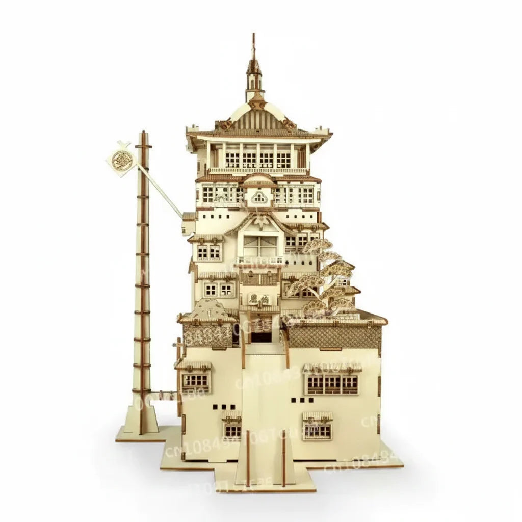 Wooden Puzzle Model - 3D Creative Assembly Ornament with Interactive Stacking Design for Home Decoration