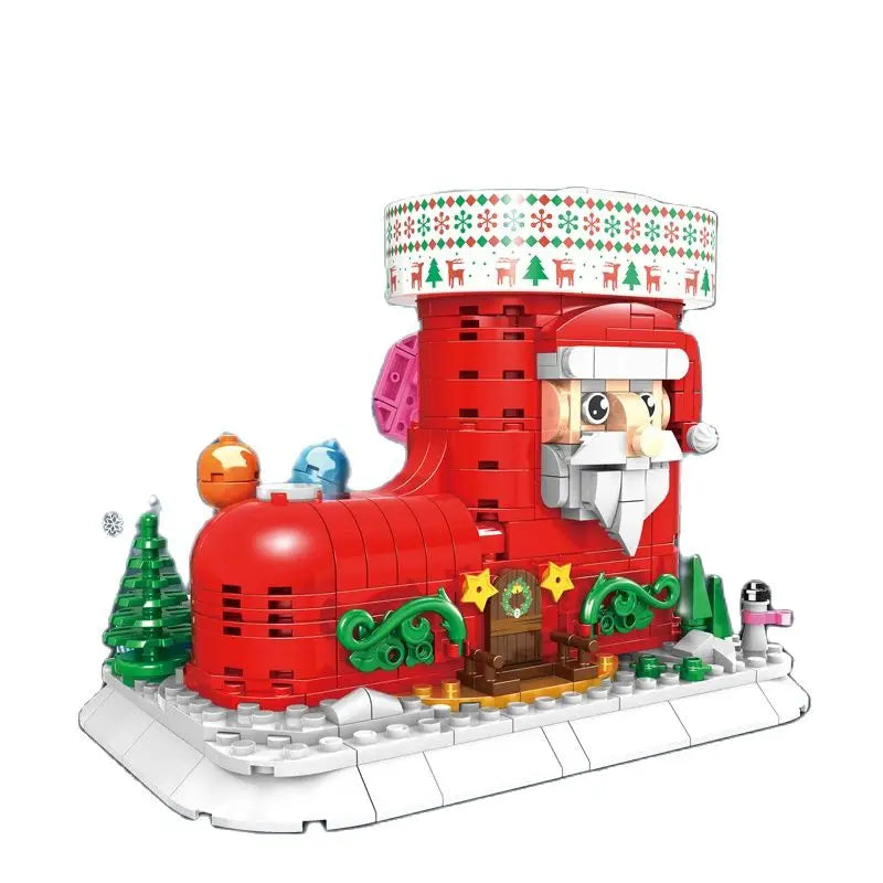 Winter Village Christmas House Building Blocks – Creative ART House Model Brick Set for Kids, Holiday Gift, Festive Desktop Christmas Decoration