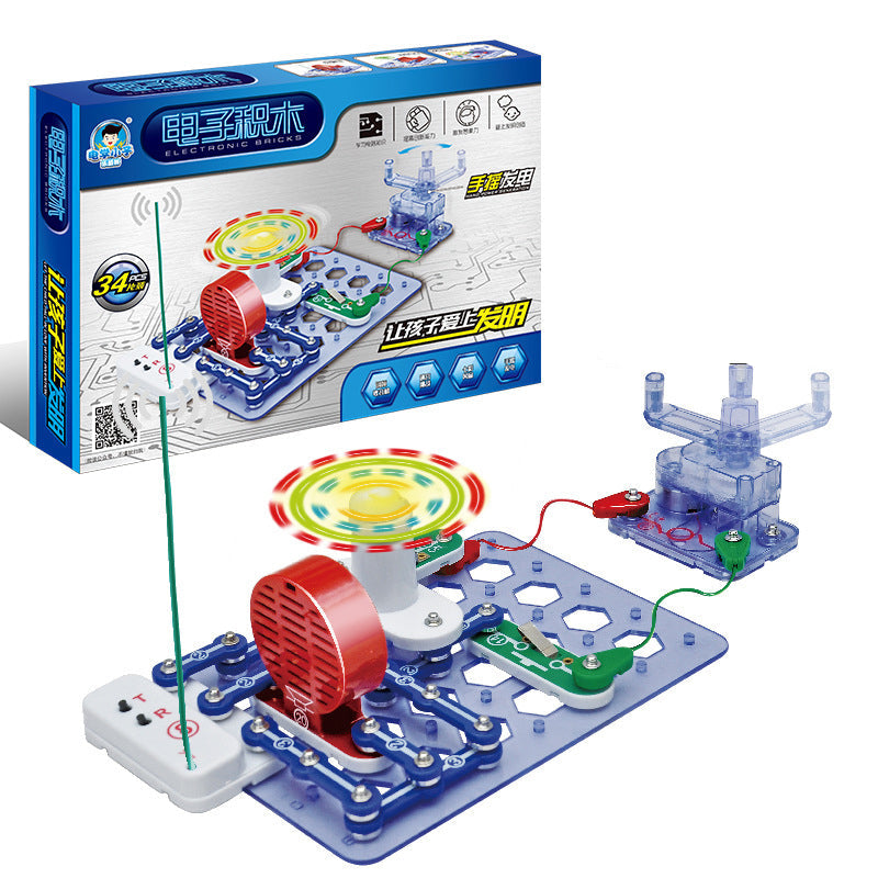 Electronic STEM Building Blocks Kit - Educational Circuit Experiment Toy for Kids Science Learning, Creativity and Exploration Activities