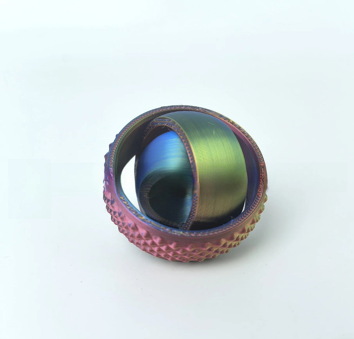 O-Shaped Rotating Ball Toy – 3D Printed Universal Fingertip Gyroscope Gravity Rotation Anxiety Relief Decompression Stress Fidget Toy