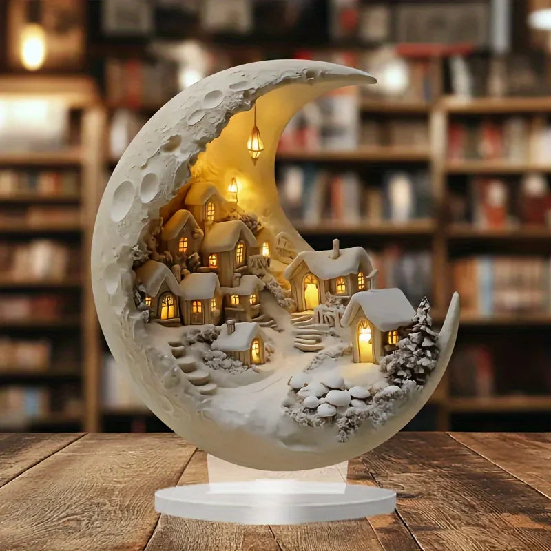Moon Winter City Decor