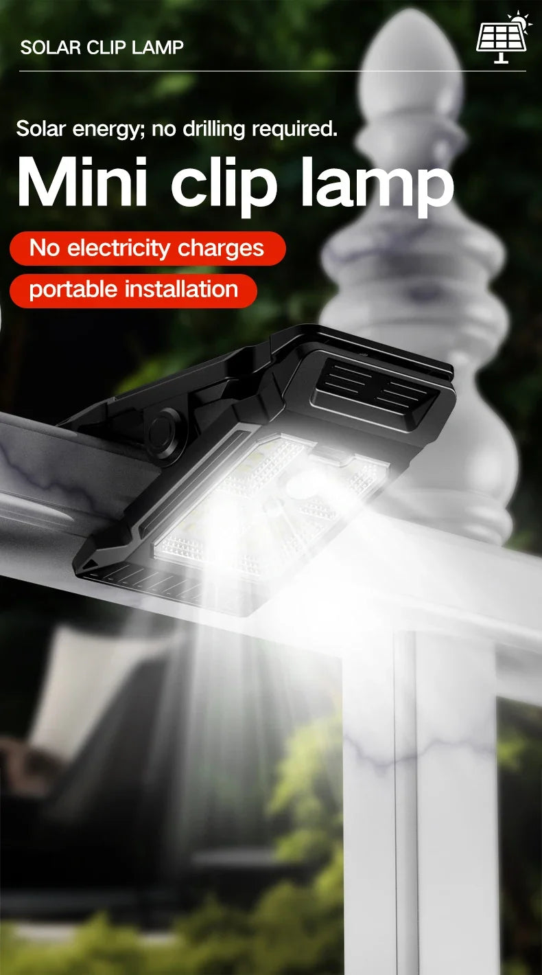 Solar Motion Sensor Clip-On Garden Light