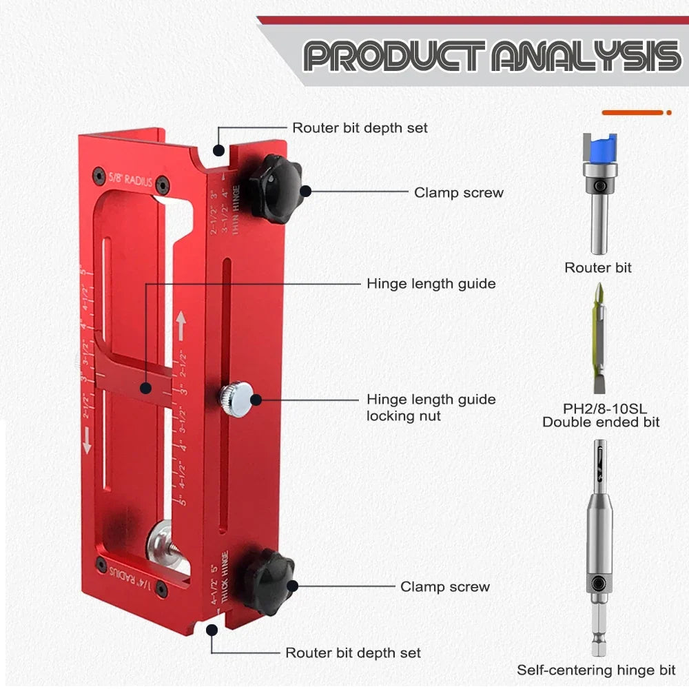 Adjustable Door Hinge Installation Jig Kit