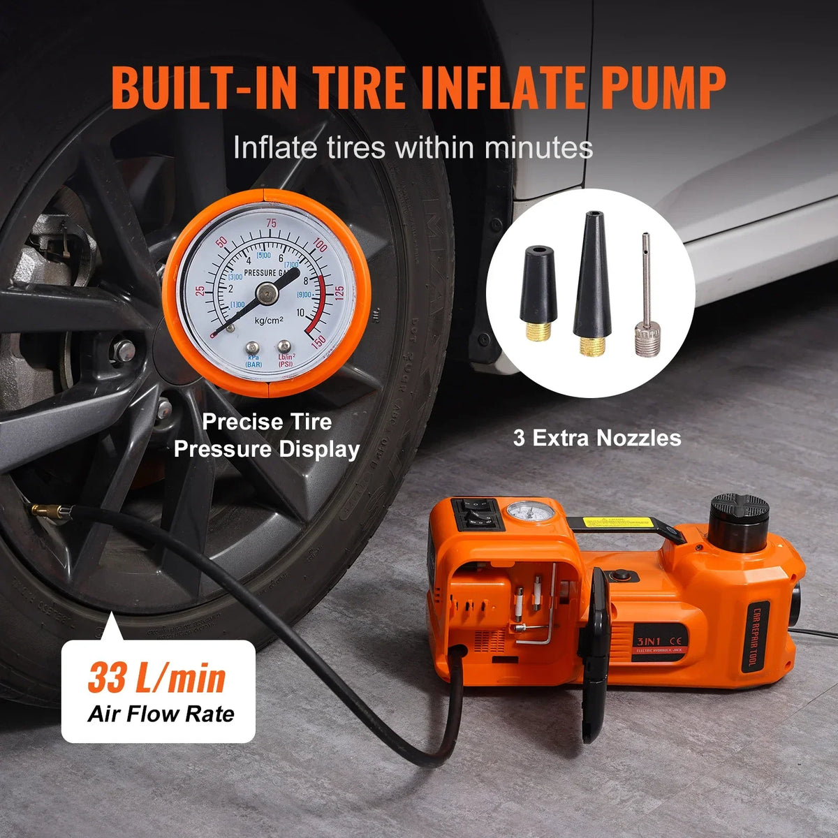 5-Ton Electric Hydraulic Car Jack Kit